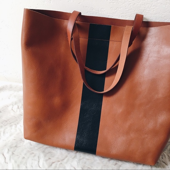cognac leather tote